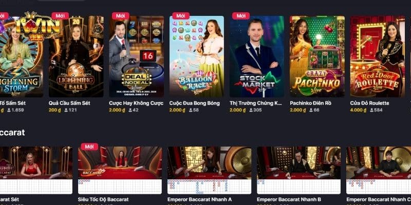 IWIN đa dạng game casino trực tuyến